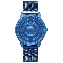 EUTOUR Herrenuhr Damenuhr Paar Uhren Magnet Uhr Kugellager Uhren Quarz Armbanduhr für Herren Damen mit Edelstahl Mesh Armband Blau-40mm von EUTOUR
