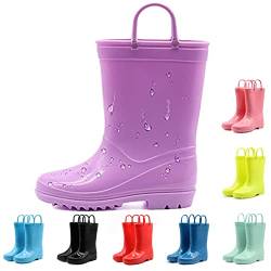 EUXTERPA Kinder Jungen Gummistiefel Wasserdichte Stiefel Jungen Mädchen Gummistiefel für 1-9 Jahre Größe 31 von EUXTERPA