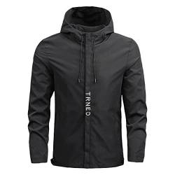 EUzeo Bomberjacke Herren Softshelljacke Regenjacke übergangsjacke Outdoorjacke Wasserdicht Jacken Leichte Wanderjacke Funktionsjacke Atmungsaktiv Trainingsjacke Herren Windbreaker (Black, XXXXXL) von EUzeo