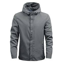 EUzeo Bomberjacke Herren Softshelljacke Regenjacke übergangsjacke Outdoorjacke Wasserdicht Jacken Leichte Wanderjacke Funktionsjacke Atmungsaktiv Trainingsjacke Herren Windbreaker (Dark Gray, XXXXL) von EUzeo