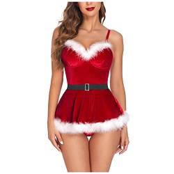 EVAEVA Damen Weihnachten Dessous Set Unterwäsche Negligee Babydoll Body Damen Shapewear 95e BüGel Negligee Damen GroßE GrößEn 58 Lingerie Nachtkleid G-String Sleepwear von EVAEVA