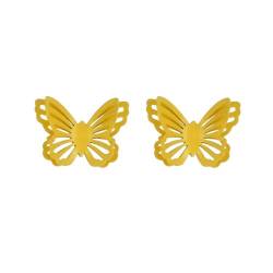 EVANEM 3 Paar Böhmische Ohrringe Für Frauen Einfache Hohle Schmetterlings Ohrstecker Set Nationale Boho Ohrringe Statement Ohrstecker Für Frauen Und Mädchen Schmuckgeschenk Gelb von EVANEM