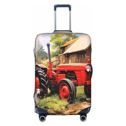 EVANEM Border Collie Pattern Travel Luggage Cover, Elastic Trolley Case Protective Cover, Anti-Scratch Suitcase Protector,Fits 18-32 Inch Luggage, Traktor auf dem Bauernhof, L von EVANEM