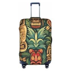 EVANEM Border Collie Pattern Travel Luggage Cover, Elastic Trolley Case Protective Cover, Anti-Scratch Suitcase Protector,Fits 18-32 Inch Luggage, Vintage Aloha Tiki Muster, S von EVANEM