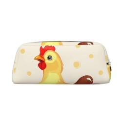 EVANEM Federmäppchen, Federmäppchen, Federmäppchen, Motiv: Huhn, Küken, bedruckt, Schreibwaren-Organizer mit Reißverschluss, Federmäppchen, Kosmetiktasche für Büro, Reisen, Münzfach, silber, von EVANEM