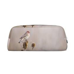 EVANEM Federmäppchen Federmäppchen Federtasche Vogel Sitzend Gedruckt Schreibwaren Organizer mit Reißverschluss Bleistift Stifteetui Kosmetiktasche für Büro Reise Münzbeutel, silber, Einheitsgröße, von EVANEM