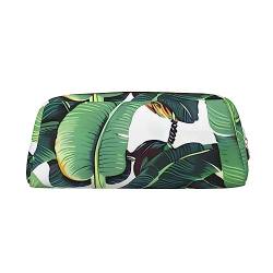 EVANEM Pencil Case Pencil Pouch Pen Bag Banana Palm Leaves Printed Stationery Organizer with Zipper Pencil Pen Case Cosmetic Bag for Office Travel Coin Pouch, gold, Einheitsgröße, Taschen-Organizer von EVANEM