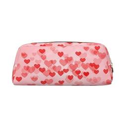 EVANEM Pencil Case Pencil Pouch Pen Bag Red Hearts Printed Stationery Organizer with Zipper Pencil Pen Case Cosmetic Bag for Office Travel Coin Pouch, gold, Einheitsgröße, Taschen-Organizer von EVANEM