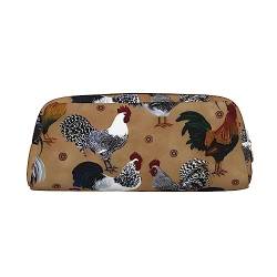 EVANEM Pencil Case Pencil Pouch Pen Bag Rooster Printed Stationery Organizer with Zipper Pencil Pen Case Cosmetic Bag for Office Travel Coin Pouch, gold, Einheitsgröße, Taschen-Organizer von EVANEM