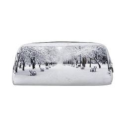 EVANEM Pencil Case Pencil Pouch Pen Bag White Snow Tree Printed Stationery Organizer with Zipper Pencil Pen Case Cosmetic Bag for Office Travel Coin Pouch, silber, Einheitsgröße, Taschen-Organizer von EVANEM