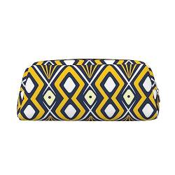 EVANEM Pencil Case Pencil Pouch Pen Bag Yellow and White Pattern Printed Stationery Organizer with Zipper Pencil Pen Case Cosmetic Bag for Office Travel Coin Pouch, gold, Einheitsgröße, von EVANEM