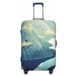 EVANEM Travel Luggage Cover Double Sided Suitcase Cover For Man Woman Mountain Top Yoga Washable Suitcase Protector Luggage Protector For Travel Adult, Schwarz , S von EVANEM