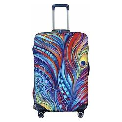 EVANEM Travel Luggage Cover Double Sided Suitcase Cover For Man Woman Peacock Feather Art Washable Suitcase Protector Luggage Protector For Travel Adult, Schwarz , XL von EVANEM