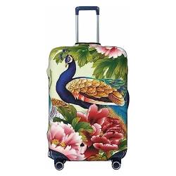 EVANEM Travel Luggage Cover Double Sided Suitcase Cover For Man Woman Peony Peacock Washable Suitcase Protector Luggage Protector For Travel Adult, Schwarz , L von EVANEM