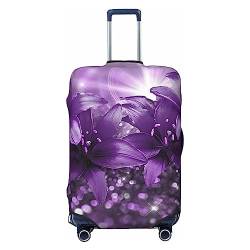 EVANEM Travel Luggage Cover Double Sided Suitcase Cover For Man Woman Purple Flower Washable Suitcase Protector Luggage Protector For Travel Adult, Schwarz , S von EVANEM