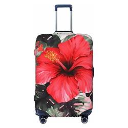 EVANEM Travel Luggage Cover Double Sided Suitcase Cover For Man Woman Red Hibiscus Washable Suitcase Protector Luggage Protector For Travel Adult, Schwarz , XL von EVANEM