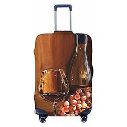EVANEM Travel Luggage Cover Double Sided Suitcase Cover For Man Woman Red Wine Bottle Glass Washable Suitcase Protector Luggage Protector For Travel Adult, Schwarz , XL von EVANEM