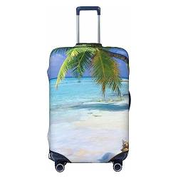 EVANEM Travel Luggage Cover Double Sided Suitcase Cover For Man Woman Sand Beach Palm Tree Washable Suitcase Protector Luggage Protector For Travel Adult, Schwarz , L von EVANEM