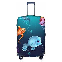 EVANEM Travel Luggage Cover Double Sided Suitcase Cover For Man Woman Sea Life Washable Suitcase Protector Luggage Protector For Travel Adult, Schwarz , L von EVANEM