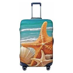 EVANEM Travel Luggage Cover Double Sided Suitcase Cover For Man Woman Seestern Seashell Washable Suitcase Protector Luggage Protector For Travel Adult, Schwarz , M von EVANEM