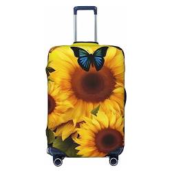 EVANEM Travel Luggage Cover Double Sided Suitcase Cover For Man Woman Sunflower Floral Art Washable Suitcase Protector Luggage Protector For Travel Adult, Schwarz , XL von EVANEM