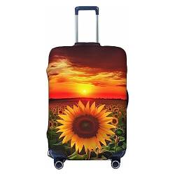 EVANEM Travel Luggage Cover Double Sided Suitcase Cover For Man Woman Sunset Sunflower Washable Suitcase Protector Luggage Protector For Travel Adult, Schwarz , L von EVANEM