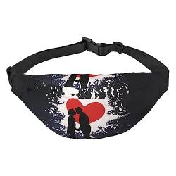 West Cowboy Town Print Fanny Pack Hüfttasche für Mann Frau Mode Gürteltasche mit verstellbarem Riemen für Reisen Laufen, Liebe Kuss, Einheitsgröße von EVANEM