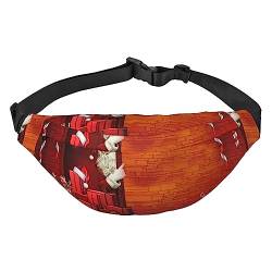 West Cowboy Town Print Fanny Pack Hüfttasche für Mann Frau Mode Gürteltasche mit verstellbarem Riemen für Reisen Laufen, Weihnachtsmann Weihnachten Zoom, Einheitsgröße von EVANEM