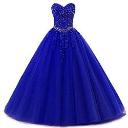 EVANKOU Damen Liebsten Lang Tüll Formellen Abendkleid Ballkleid Festkleider P25 Blau Größe 42 von EVANKOU