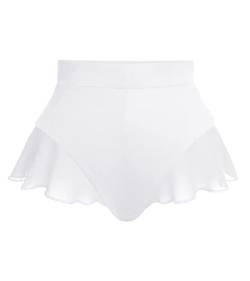 EVELUST Rave Bottoms für Damen - Festival Niedliche High-Waisted Bikini Shorts Transparenter Mesh Volant Tanzrock Club Mini Hotpants(White, L, 1089w) von EVELUST