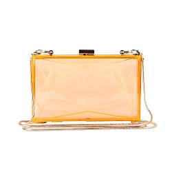 EVEOUT Frauen Acryl Transparente Abend Clutch Klare Box Gelee Handtasche Cross Body Damen Geschenk (Modell 2 Orange) von EVEOUT