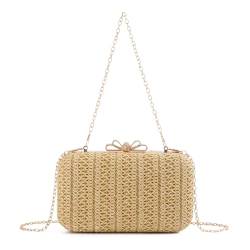 EVEOUT Stroh Clutch für Damen Stroh Abendhandtasche Sommer Gewebt Hochzeitstasche Umhängetasche Stroh box Clutch für Party Urlaub von EVEOUT