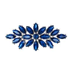 EVER FAITH Corsage Brosche Marquise österreichischen Kristall Hochzeit boomende Blume Brosche Pin für Kleidung -1,6 Zoll Marineblau Silber-Ton von EVER FAITH