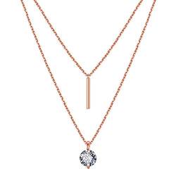 EVER FAITH Halskette Damen 925 Sterling Silber Zirkonia Unendlichkeit Streifen Y Kette Lariat Chain Silber-Ton (Stil3) von EVER FAITH