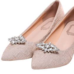 EVER FAITH Schuhclips mit Strass Hochzeit Braut Schuhdekoration Clips für Flache Pumps von EVER FAITH