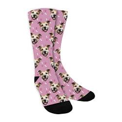 EVER2000 Socken Personalisiert Foto,Socken mit Gesicht,Selbst Gestalten Lustige Socken und Mehrere Gesichter mit Tierkopf Hunde, Katzen,Freundin,Mutter,Schwester,Männer,Frauen Happy Socks Geschenk von EVER2000