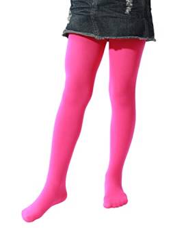 EVERSWE Girls Tights, Semi Opaque Footed Tights(Fuchsia, 5-7) von EVERSWE