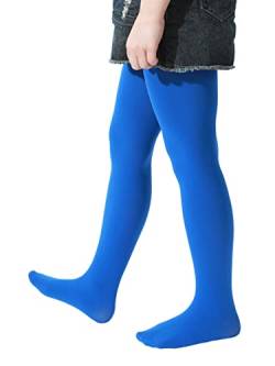 EVERSWE Girls Tights, Semi Opaque Footed Tights(Lapis Blue, 8-10) von EVERSWE