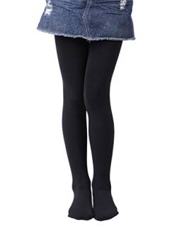 EVERSWE Girls' Winter Fleece Lined Tights, Girls' Opaque Thermal Tights (11-13, Black) von EVERSWE