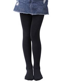 EVERSWE Girls' Winter Fleece Lined Tights, Girls' Opaque Thermal Tights (4-6, Black) von EVERSWE