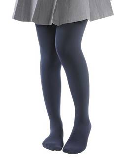 EVERSWE Girls' Winter Fleece Lined Tights, Girls' Opaque Thermal Tights (6-8, Navy) von EVERSWE