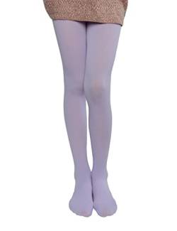 EVERSWE Kinder Strumpfhose für Mädche, Semi Opaque Footed Tights(11-13, Lila) von EVERSWE