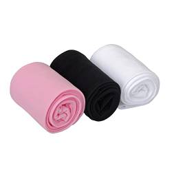 EVERSWE Microfaser 40 DEN Kinder Strumpfhose für Mädchen 3er Pack (Black/White/Pink, 11-13) von EVERSWE