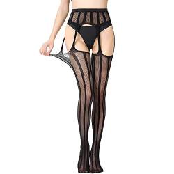 EVERSWE Sexy Elastisch Hohe Taille Strumpfhosen Netzstrümpfe Schenkelhohe Strümpfe Strumpfhosen für Damen (1P 6057, L-XL) von EVERSWE