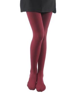 EVERSWE Women's Opaque Fleece Lined Tights, Thermal Tights (Wine Red,Large) von EVERSWE