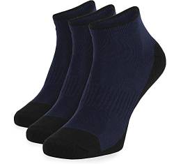 EVERYJOY Herren 3er Sneaker Sportsocken Atmungsaktiv EJGIMS1C010 (3Pack - Dunkelblau/Schwarz, 39/41) von EVERYJOY