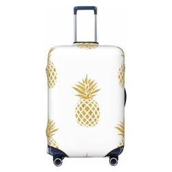 EVIUS Kofferabdeckung für Hunderassen, Reisegepäck, Kofferabdeckungen, waschbar, elastisch, passend für 45-81 cm Gepäckabdeckungen, Goldener Ananas-Hintergrund, S von EVIUS