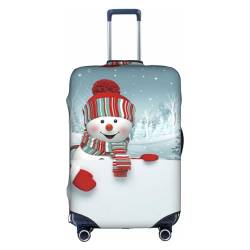 EVIUS Kofferüberzug mit Weihnachtsmann-Geschenken, Reisegepäckabdeckung, Kofferabdeckungen, waschbar, elastisch, passend für 45,7 - 81,3 cm Gepäckabdeckungen, Frecher Schneemann, XL von EVIUS