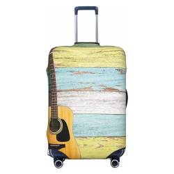 EVIUS Palmen-Kofferabdeckung, Reisegepäckabdeckung, Kofferabdeckungen, waschbar, elastisch, passend für 45-81 cm Gepäckabdeckungen, Schöne Gitarre, M von EVIUS