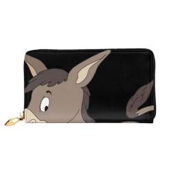 EVIUS Stilvolle Geldbörse mit Tierpinguin-Druck, lange Clutch, Unisex, Geldklammer, Reise-Geldbörse, Reißverschluss, einfach zu tragen, modisch und schön, Cartoon Esel, Einheitsgröße von EVIUS